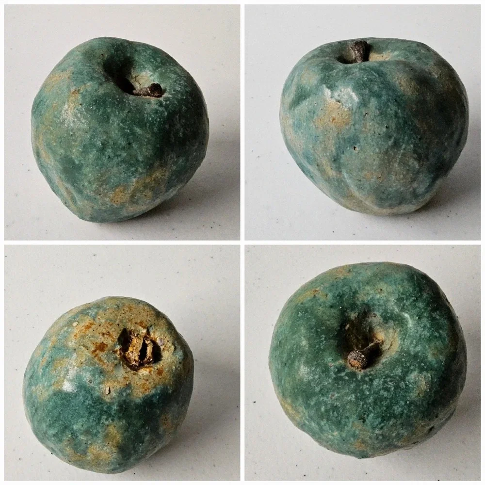 Vintage‎ Clay Fruit Grapes Apple Pomegranate Handmade Rustic